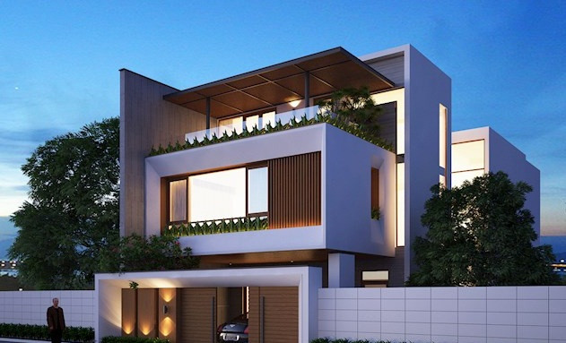 Kiến trúc hiện đại xen kẽ khoảng không gian sân vườn lấy sáng và đối lưu không khí sẽ là xu hướng phổ biến trong thời gian tới. Ảnh: Nhadepdanang.