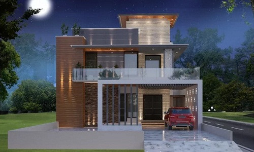 Kiến trúc ấn tượng, sử dụng nhiều loại vật liệu và bề mặt khác nhau tạo nên một mẫu nhà hiện đại tuyệt đẹp. Ảnh: Moon Arc.