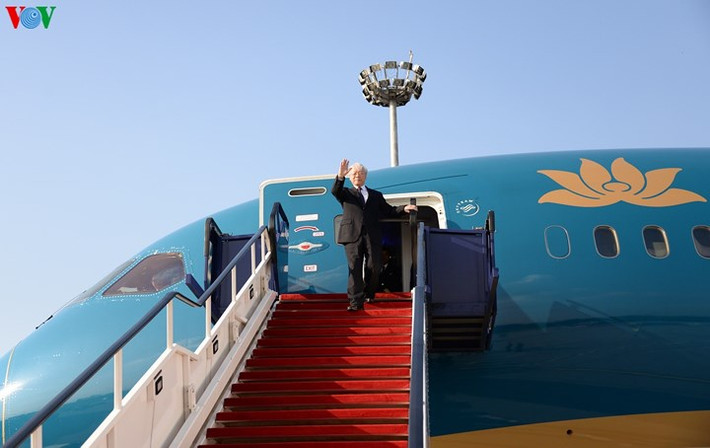 Tổng Bí thư Nguyễn Phú Trọng bắt đầu chuyến thăm Hungary theo lời mời của Thủ tướng Viktor Orban.
