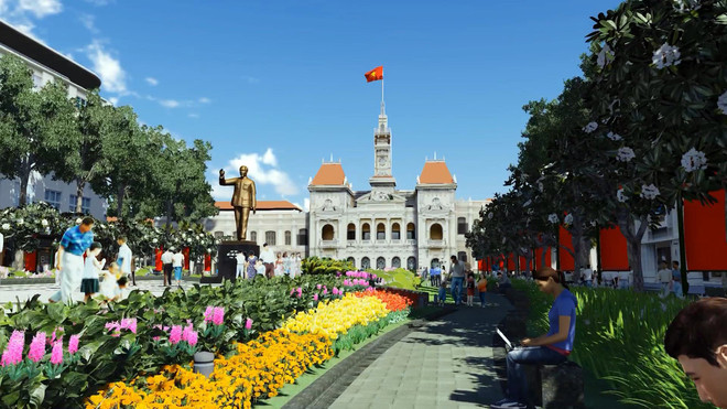 Tượng đài Chủ tịch Hồ Chí Minh được đánh giá là điểm nhấn nghệ thuật trên khu phố đi bộ Nguyễn Huệ. Theo UBND thành phố, tượng đài được làm bằng đồng với tư thế đứng sẽ là công trình mang tầm vóc lịch sử tại thành phố mang tên Bác.