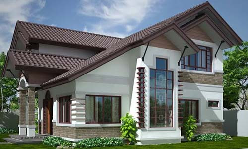 Mái thái giật cấp giúp che mưa che nắng hiệu quả mỗi khi thời tiết khắc nghiệt. Ảnh: 10nhadep.