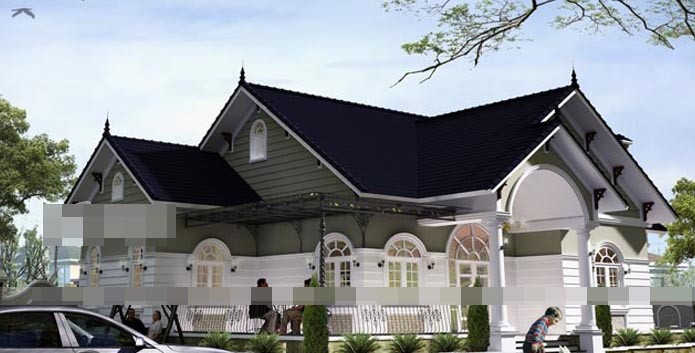 Với phong cách kiến trúc tân cổ điển tinh tế và đơn giản, ngôi nhà mang trong mình sự hài hòa đến từng nét thiết kế. Ảnh: Vinavic.