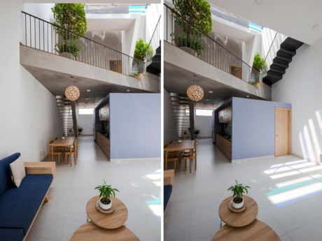 Ngôi nhà ba tầng vô cùng thoáng mát và hút nhiều ánh sáng tự nhiên. Ảnh: ArchDaily.