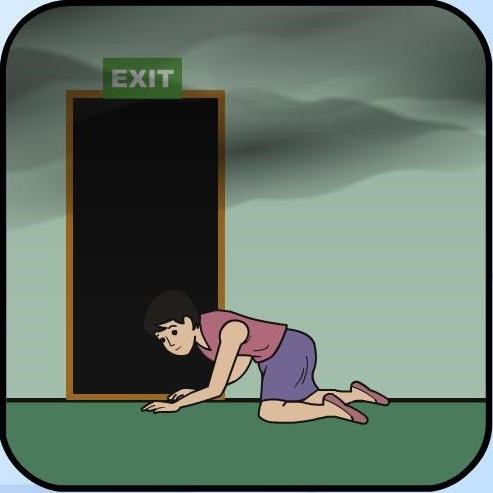 Tuyệt đối không sử dụng thang máy là lối thoát khi xảy ra hỏa hoạn. Bởi lúc này nguồn điện sẽ bị ngắt, người ở trong thang máy sẽ bị kẹt. Hãy sử dụng cầu thang bộ hoặc theo lối đèn có chữ “EXIT” để thoát nạn. Ảnh minh họa: Doisongphapluat.