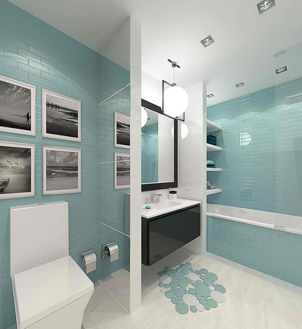 Với độ bóng sáng, gạch ốp sẽ đem lại hiệu ứng ánh sáng đẹp mắt khiến phòng tắm hiện đại, sang trọng.