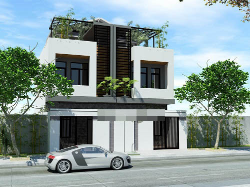 Không gian sân thượng ngoài trời thoáng mát kết hợp cây xanh tạo không khí trong lành và mát mẻ. Ảnh: Nhaankhang.