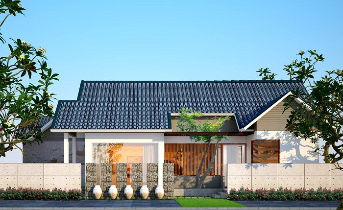 Kiến trúc nhà theo phong cách Nhật Bản có cảnh quan sân vườn thân thiện với thiên nhiên. Ảnh: Danang43.