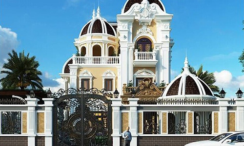 Biệt thự cổ điển châu Âu 3 tầng mái chóp uy nghi, bề thế. Ảnh: Thietkenhadepmoi.