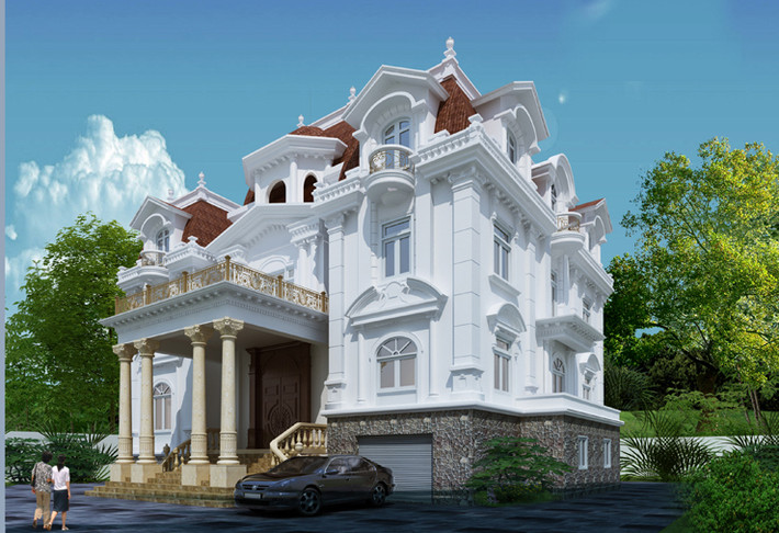 Biệt thự vườn phong cách châu Âu trang nhã với gam màu trắng. Ảnh: Maiviet.
