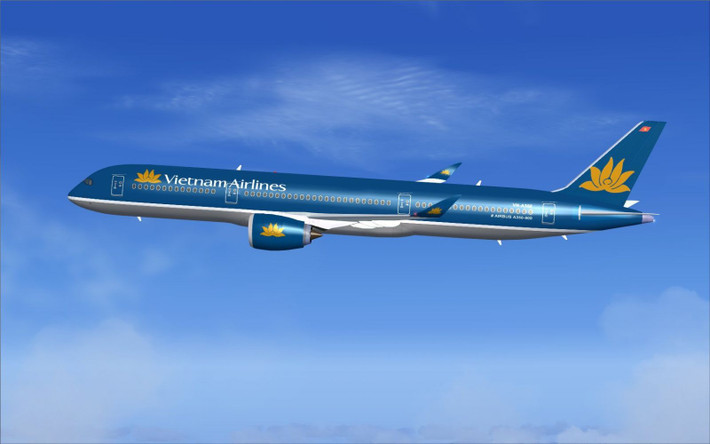 Thuộc dòng máy bay thân rộng nên tầm bay tối đa của A350-900XWB là 14.075 km. Ảnh: Flyawaysimulation.