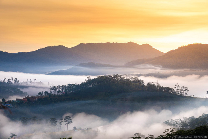 Đây cũng là điểm “săn mây”, ngắm hoa anh đào được nhiều người tìm đến.