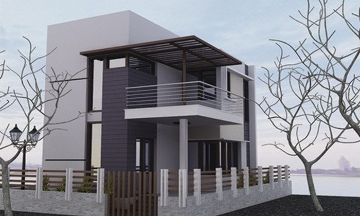Điểm nhấn của biệt thự nằm ở phần mái có thiết kế hở độc đáo trên nền gam màu nhẹ nhàng và tinh tế. Ảnh: Holcim.