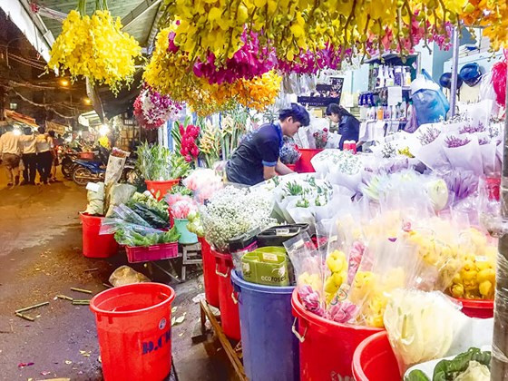 Hoa ở đây chủ yếu nhập từ Đà Lạt và các tỉnh miền Tây. Ngoài ra, còn có rất nhiều loại hoa ngoại nhập từ các nước như Thái Lan, Nhật, Trung Quốc...Ảnh: SGĐT.