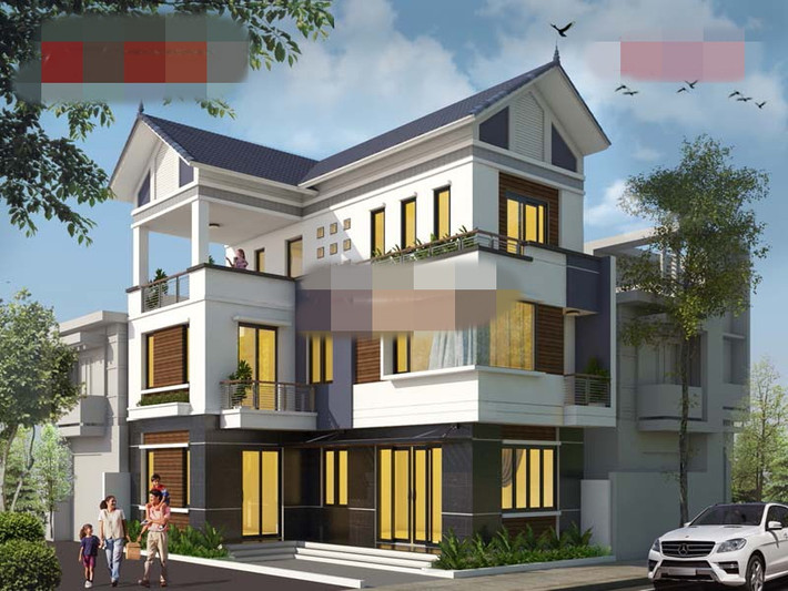 Sự kết hợp hài hòa, tinh tế của những màu sắc cùng hình khối tạo nên vẻ đẹp hút hồn của ngôi nhà này. Ảnh: Angcovat.