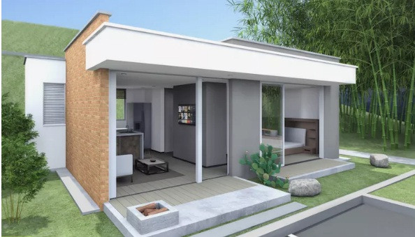 Nhà trệt đơn giản nhưng ấn tượng với thiết kế mặt đứng hiện đại. Ảnh: Cs Arquitectos.
