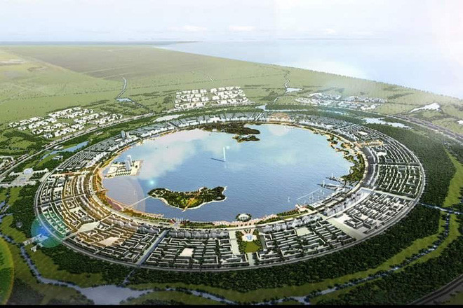 Thành phố mới Nanhui (Thượng Hải, Trung Quốc) được khởi công xây dựng năm 2003 và dự kiến hoàn tất năm 2020 với dân số 1 triệu người. Ảnh: Xinhua.