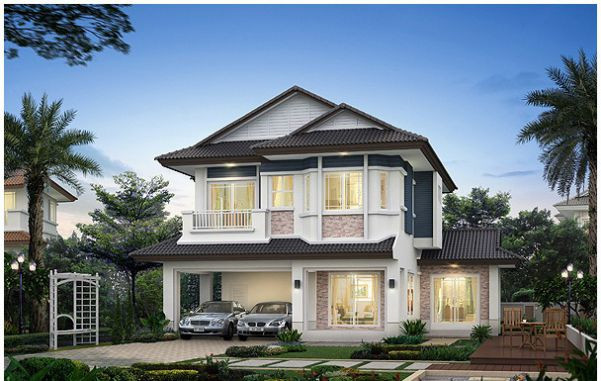 Thiết kế biệt thự 2 tầng 80m2 theo phong cách hiện đại được cho là giải pháp phù hợp nhất vì tiết kiệm diện tích không gian và phù hợp với hộ gia đình trẻ. Ảnh: Morehome.