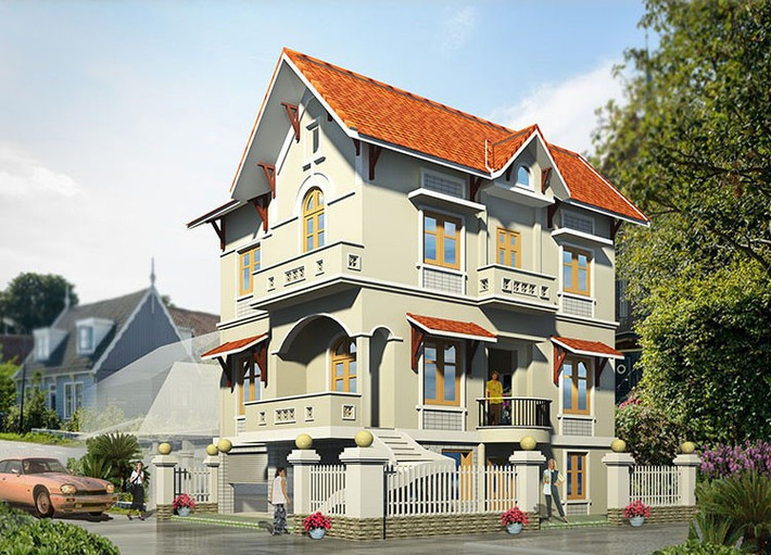 Biệt thự 80m2 được thiết kế theo kiến trúc Pháp là xu hướng được đông đảo khách hàng quan tâm và lựa chọn nhiều nhất thời gian qua. Ảnh: Morehome.