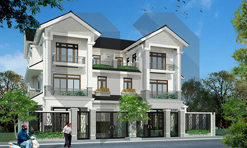 Màu cổng tương đồng với màu ngói tạo giúp ngôi nhà mang vẻ đẹp hài hòa hơn. Ảnh: Aa architect.
