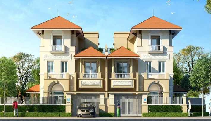 Biệt thự với 3 mặt thoáng, tạo thiết kế mở. Ảnh: Homdy.