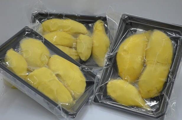 Khi lấy ra, dù hết lạnh, sầu riêng Musang King cũng không bị bở, không bị nhão. Ảnh: FB Hành Tây.