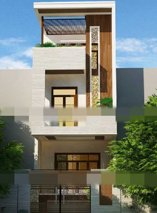 Tông màu gỗ làm chủ đạo kết hợp với màu ghi xám trắng là điểm nhấn của ngôi nhà. Ảnh: Xaydungbietthudep.
