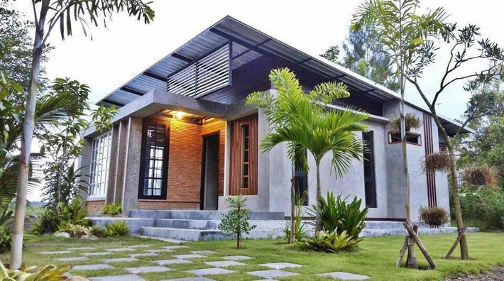 Nhà vườn 1 tầng được dự báo là xu hướng phổ biến trong năm 2019. Ảnh: Facebook.