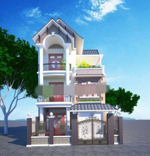 Cổng trước với kiến trúc tân cổ điển mang đậm nét đẹp hoàng gia. Ảnh: Thietkenhadepmoi.