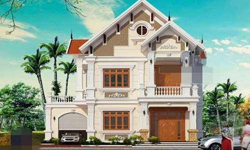 Ngôi nhà thiết kế cân đối nhờ phần mái gọn gàng, đối xứng. Ảnh: Maunhadepmoi.