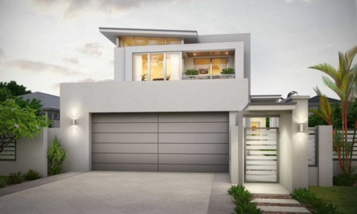 Nhà ống 1 tầng thiết kế 2 phòng ngủ và gara. Ảnh: Xaynhasaigon.