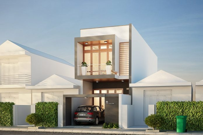 Mẫu nhà phố không quá cầu kỳ về thiết kế nhưng tiện nghi và gần gũi thiên nhiên. Ảnh: Camnanglamnha.