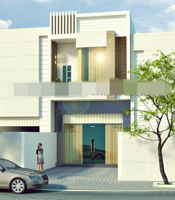 Mẫu nhà phố hiện đại phù hợp với không gian nhỏ hẹp, mặt bằng đơn giản. Ảnh: Kientrucnhaviet.