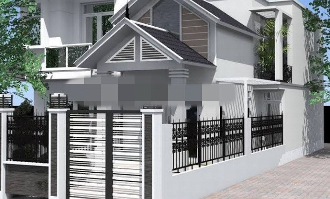 Thiết kế nhà cấp 4 gác lửng theo dạng lô phố, mái thái lợp tôn giả ngói tiết kiệm chi phí. Ảnh: Vinahouse.