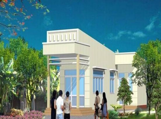 Nhà mái bằng đơn giản, bỏ qua các chi tiết cầu kỳ ngoại thất giúp giảm chi phí tiền công.