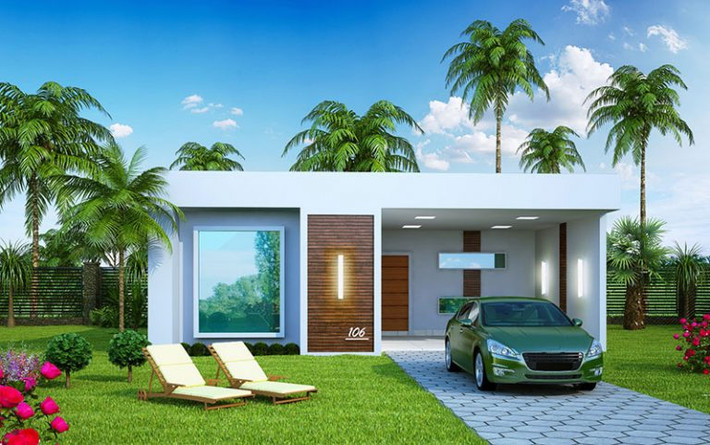 Mẫu nhà 1 tầng mái bằng không cầu kỳ về kiến trúc mà thiên về gần gũi với thiên nhiên. Ảnh: Nhadepsang.