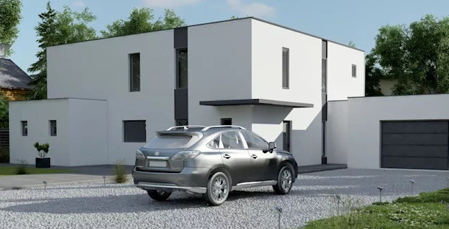 Hình hộp vuông vức, không nhiều chi tiết trang trí cầu kỳ, căn nhà chỉ tập trung vào chi tiết gọn gàng, sắc nét. Ảnh: Dec-design.