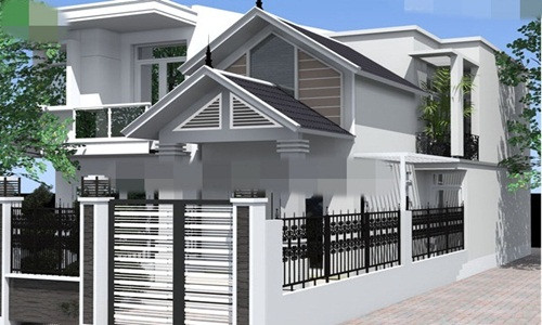 Với chi phí 400 triệu đồng, nhà cấp 4 thiết kế gác lửng, gồm 3 phòng ngủ. Ảnh: Vinahouse.