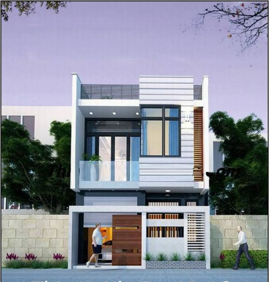 Mẫu nhà xây theo không gian mở, thoáng mát, có sân trước rộng rãi để xe ô tô là kiến trúc mới được ưa chuộng nhất trong năm 2018. Ảnh: Xaynhasaigon.