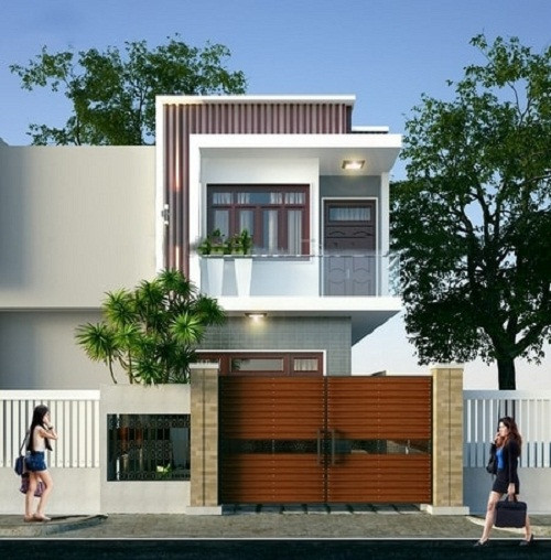Nhà phố đẹp năng động với các đường nét đơn giản. Ảnh: Xaynhasaigon.