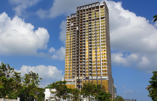 Tòa nhà Risemount Apartment Đà Nẵng thuộc tổ hợp tòa tháp đôi Movenpick Hotels & Residences Han River Đà Nẵng (Movenpick Đà Nẵng) và Risemount Apartment Đà Nẵng. Ảnh: Kinhtedothi.
