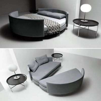 Chiếc giường ngủ hình trong này khi cần có thể làm ghế sofa vô cùng tiện lợi.