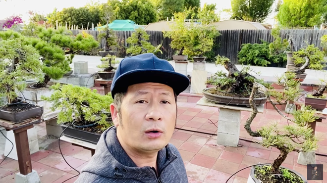 Trong vlog mới thực hiện, ca sĩ Bằng Kiều giới thiệu tới khán giả vườn bonsai tự tay chăm sóc trong căn biệt thự tại Mỹ.