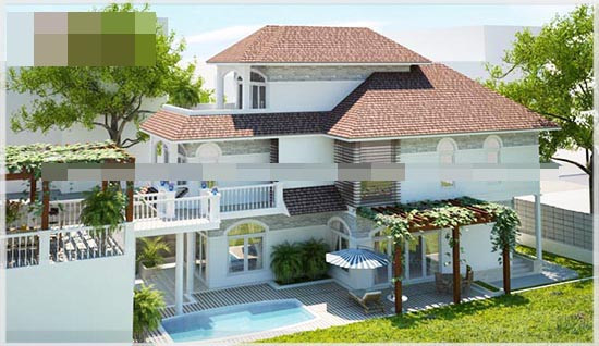 Biệt thự vườn có hồ bơi phía trước là xu hướng được nhiều người lựa chọn trong thời gian tới. Ảnh: Houseland.