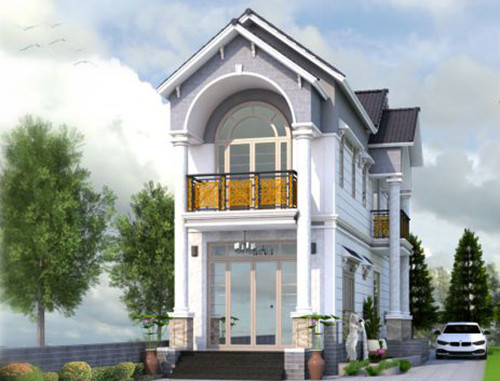 Nhà phố mái thái 1 lầu 1 trệt có phần tra trộn kiến trúc cổ điển. Những ô cửa sổ nhỏ cho không gian mở rộng thu hút ánh sáng và không khí trong lành. Ảnh: Khonggianduongdai.