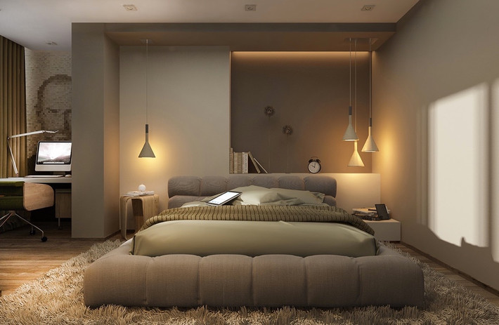 Không lắp đặt vị trí phù hợp các hệ thống chiếu sáng như đèn đọc sánh, đèn ngủ...là sai lầm khiến bạn khó đi vào giấc ngủ. Ảnh: Interior Design Ideas.