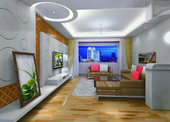 Tạo những mảng sáng tối bằng thạch cao và ánh sáng cùng tông với màu nền cũng là một trong những gợi ý thú vị.