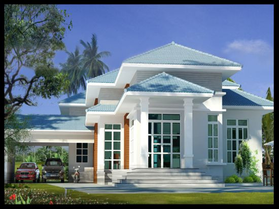 Nhà mái thái gác lửng ngày càng được ưu chuộng bởi phong cách hiện đại, không gian sinh hoạt thoải mái. Ảnh: Nhabinhduong.