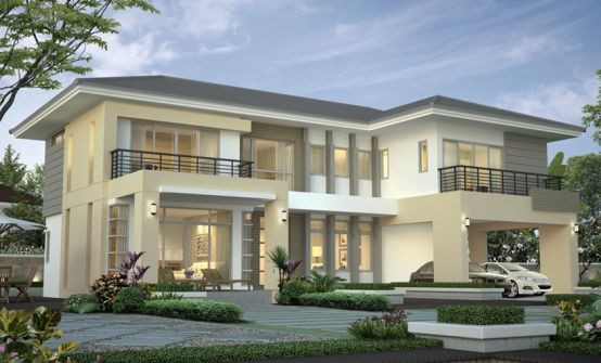 Sử dụng màu sắc trẻ trung, mẫu biệt thự vườn 2 tầng mang tới không gian sống đầy đủ, tiện nghi. Ảnh: Datbinhduong.