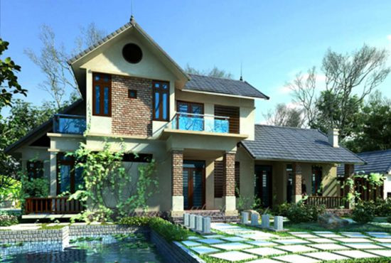 Biệt thự 2 tầng có sân rộng với hàng cây xanh mát mẻ đang được ưa chuộng vài năm trở lại đây. Ảnh: Datbinhduong.
