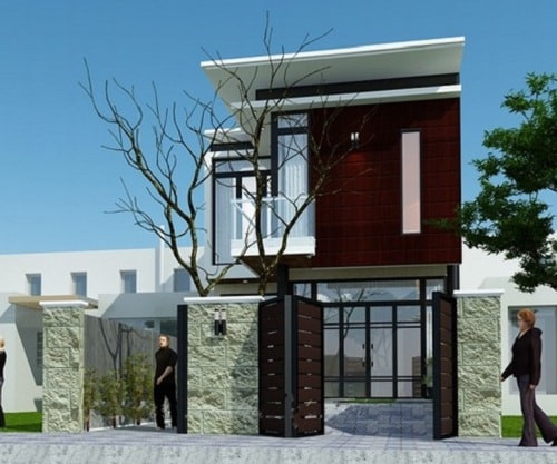 Gam màu trầm ở mặt tiền làm tăng thêm vẻ đẹp huyền bí của công trình. Ảnh: Tintuccapnhat24h.